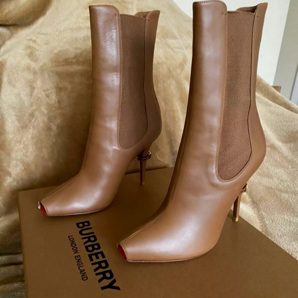 Burberry peeptoe Chelsea boots